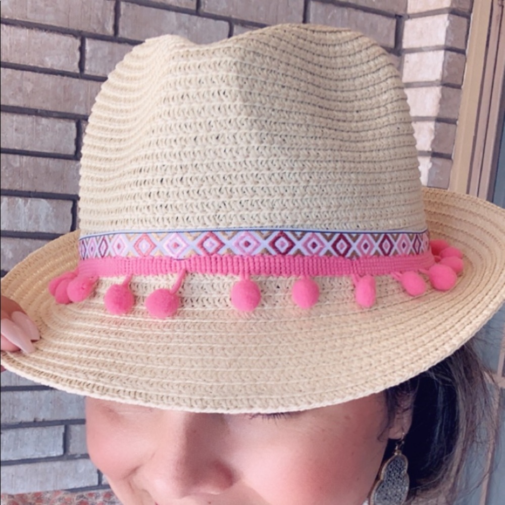🌻Cream/Pink Fedora Hat✨